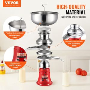 Separador de Crema Eléctrico de Acero Inoxidable 304 para Leche de Vaca y Cabra con Producción de 100L/H 10500RPM Capacidad del Tazón de 5L 100-240V 30W Desnatadora de Leche - Product Image 2