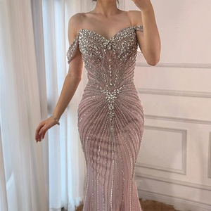 Abito da sera a sirena Serene Hill LA73128A color nude 2026, elegante abito da festa formale con perline e spalle scoperte <span class=keywords><strong>per</strong></span> <span class=keywords><strong>donna</strong></span> - Product Image 4