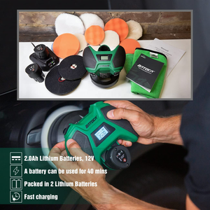 เครื่องขัดรถยนต์บัฟเฟอร์ไร้สาย2.0Ah แผ่นรอง<span class=keywords><strong>3</strong></span>ขนาด12 V พร้อมแบตเตอรี่ Li-ion - Product Image 5