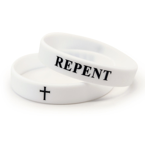 Pulseras de silicona ecológicas religiosas en stock con logo y texto personalizados, pulseras de arrepentimiento con cruz, venta al por mayor de fábrica para eventos de iglesia - Product Image 6