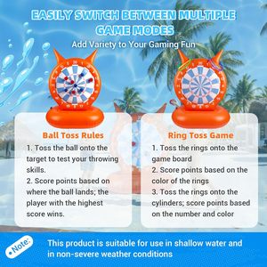 2-in-1 <b>Inflatable</b> Pool Dartboard & Ring Toss <b>Game</b> with Devil Horns - Product Image 4