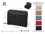 Portacarte da 7 pollici in pelle PU con chiusura a cerniera, design minimalista per donna - Product Image 1