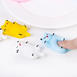 Sevimli küçük plastik sıkma oyuncaklar mükemmel dekompresyon kedi stres giderici bulmaca kauçuk-mochi Squishy TBQ kedi serisi 14 + - Product Image 4