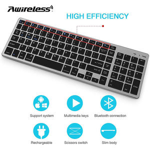 Clavier sans fil Bluetooth compact personnalisable en espagnol et en français, compatible ROHS, pour PC, ordinateur, tablette - Product Image 5