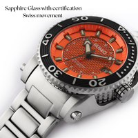 Montre de luxe pour hommes, livraison gratuite, en acier inoxydable 316L, montre-bracelet automatique, verre saphir