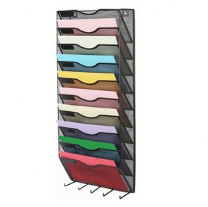 10-Tier Wall Mounted Hanging File Organizer Magazine Rack Metal <b>Mesh</b> Wall File Holder Organizer - Product Image 1