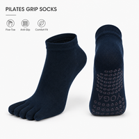 Chaussettes personnalisées brodées mignonnes en coton bambou et élasthanne, antidérapantes avec points en silicone, respirantes et à séchage rapide, idéales pour le yoga et le pilates, collection automne