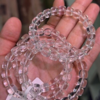 Bracelet en perles de quartz transparent naturel, pierre brute, Feng Shui, guérison, bijoux en cristal blanc, cadeau pour femmes