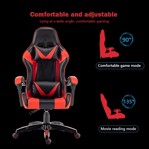 Chiều Cao Có Thể Điều Chỉnh 360 Độ Xoay PC Ghế Đen Racing Chơi Game Ergonomic Ghế Máy Tính Với Bánh Xe Đứng - Product Image 4