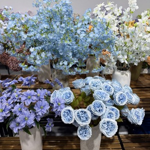 ดอกไม้ประดิษฐ์สีน้ำเงินสำหรับงานแต่งงานกลางแจ้ง ถ่ายภาพงานแต่งงาน ตกแต่งสถานที่ ตกแต่งบ้าน โต๊ะกาแฟ; ขายส่ง - Product Image 2