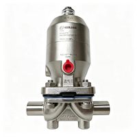 Vanne à diaphragme sanitaire en acier inoxydable 316L DN20 manuelle aseptique avec raccord Tri-Clamp pour le traitement pharmaceutique et biotechnologique