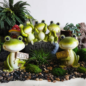 Petite grenouille écologique en résine artisanat créatif ornements de jardin Figurines d'extérieur inspiré <span class=keywords><strong>dessin</strong></span> <span class=keywords><strong>animé</strong></span> pour balcon cour - Product Image 1