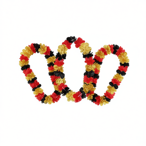 Collar de Flores de Seda Doradas, Rojas y Negras, 20 Piezas, Accesorios para Fotos de Noche de Cine, Decoración para Fiesta Tropical Luau, Accesorio de Moda - Product Image 1