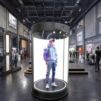 Cylindre holographique 3D HoloTube interactif IA, résolution 4K, angle de vision à 360°, affichage publicitaire OEM pour l'éducation en intérieur
