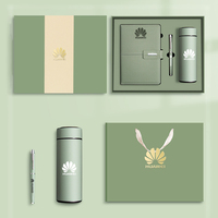 Ensemble Cadeau d'Affaires Personnalisé OEM en Gros avec Logo, comprenant un Carnet A5 en Cuir PU Imprimé UV, un Stylo, un Clé USB et une Bouteille Isotherme, pour Distributeurs de Cadeaux