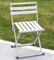 Tabouret de pêche gris argenté Mazar Chaise pliante portable légère avec dossier Design moderne pour les voyages en plein air en parc et en train