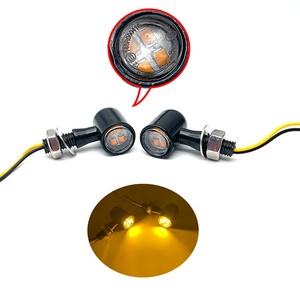 E Mark Super Mini Bullet Style LED Luz de señal de giro Dual Auxiliar Lámpara delantera/trasera Claro 12V DC Indicador intermitente de freno - Product Image 2