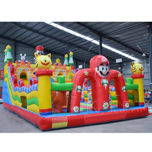 Toptan açık süper Mario sıçrama ev çocuklar için şişme oyun parkı şatosu karikatür Mario çift slayt şişme slaytlar - Product Image 3