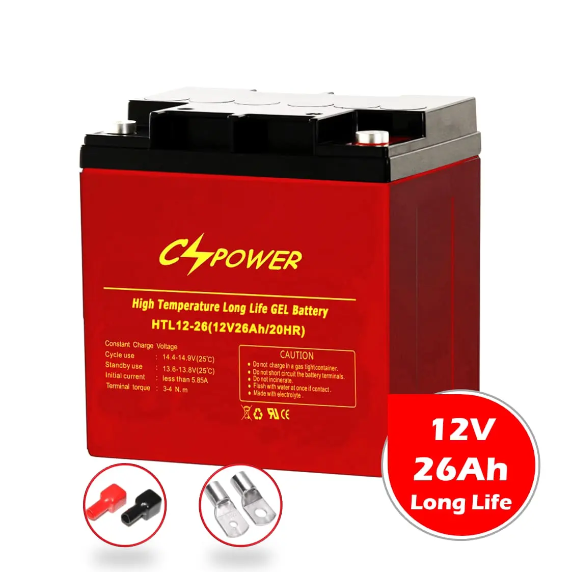Cspower 12V 26Ah có thể sạc lại gel pin cho xe điện, Golf Cart Trung Quốc Nhà Máy vs: Rolls HTL12-26 DAR