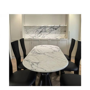 Dalle de marbre Calacatta naturel de luxe en provenance d'Italie, fond blanc pur avec un motif de veines audacieux pour le dessus de table et le dosseret mural - Product Image 1
