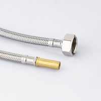 Tuyau flexible tressé en acier inoxydable 1/2 femelle x 10 mm avec raccord en laiton moderne pour robinet de salle de bain