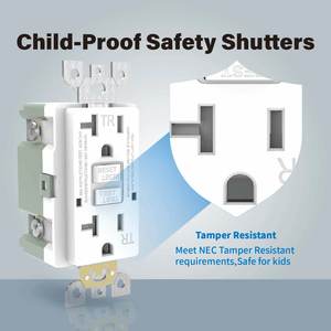 <span class=keywords><strong>Prise</strong></span> murale gfi Standard américain et canadien, <span class=keywords><strong>prise</strong></span> de <span class=keywords><strong>prise</strong></span> murale duplex 20amp 125 volts gfci <span class=keywords><strong>prise</strong></span> murale électrique - Product Image 3