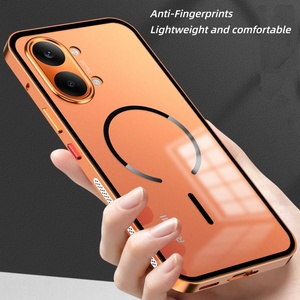 Pour <span class=keywords><strong>Xiaomi</strong></span> Poco <span class=keywords><strong>X8</strong></span> Pro Max Étui de protection magnétique en métal élastique avec cadre pour <span class=keywords><strong>Xiaomi</strong></span> <span class=keywords><strong>Redmi</strong></span> Turbo 5 Max Coque arrière transparente mate en PC - Product Image 5