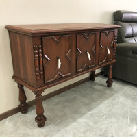 Meuble TV vintage en bois massif pour entrée, couloir ou salon, style campagnard américain, console de rangement, modèle de mobilier de maison