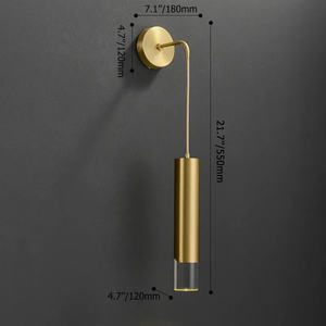 Zèle Éclairage Moderne En Laiton Applique Murale Longue Bande LED Usage Intérieur Nouveau Design Chevet Salon UL Certifié Marbre Acrylique - Product Image 2