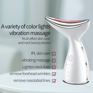 Masseur facial anti-rides 3 couleurs, raffermissant la peau, appareil de beauté portable USB pour le lifting du double menton et du cou, en ABS, à vibration - Product Image 3