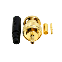 Connecteur BNC 12G-SDI à sertir pour RG179 avec capuchon anti-tension plaqué or, haute bande passante, fourni par l'usine
