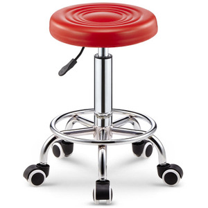 Silla de oficina giratoria hidráulica ajustable, taburete médico rodante sin espalda, <span class=keywords><strong>ruedas</strong></span>, silla de malla ejecutiva, Hierro de cuero <span class=keywords><strong>para</strong></span> el hogar - Product Image 3