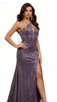 Robe de soirée extensible à sequins de haute qualité, robe de soirée sexy fendue et dos nu pour femme