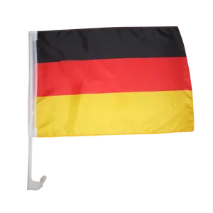 Terbaik murah bagus kami bendera mobil penjualan otomatis Parad tunggal sisi ganda cetakan sublimasi bendera mobil Jerman spanduk bendera Promosi