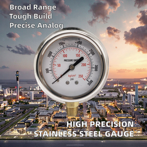 DN65 63mm 2.5 인치 반경 방향 세미 스테인리스 스틸 압력 게이지, 0.1 ~ 100Mpa 범위 - Product Image 4