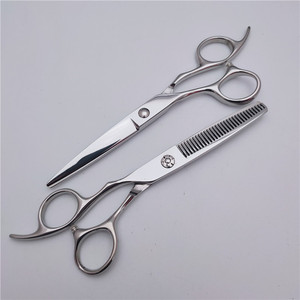 Tijeras de peluquería para zurdos de 6.0 pulgadas, de marca personalizada, para entresacar y cortar, de acero inoxidable Zhanjiang - Product Image 2