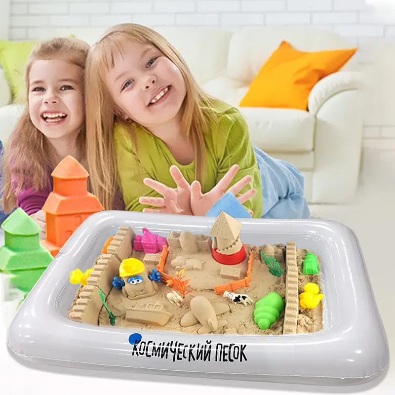 Custom Indoor Playing Plastic Mobile Table Sand Clay Color Mud Toys Inflatable Sand Pool Floating Tray