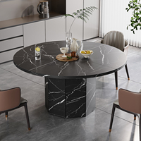 Table à manger ronde en bois à base octogonale, design simple, prix de gros d'usine
