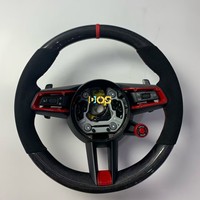 Volant sport en cuir suédé personnalisé sans palettes de changement de vitesse pour Porsche Panamera Cayenne Macan Taycan 911 918 Intérieur
