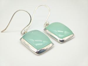 Elegantes Pendientes de Calcedonia Natural Aqua, Hechos a Mano, Plata de Ley 925, Joyería para Mujer, Regalo de Boda, Venta al Por Mayor - Product Image 2