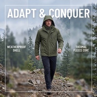 Veste longue unisexe 3-en-1 imperméable coupe-vent à capuche zippée en softshell, fonctionnelle pour l'extérieur, designs tendance, stock usine