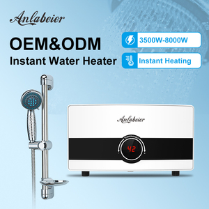 Calentador de Agua Eléctrico Instantáneo de Acero Inoxidable de 5.5kW, sin Tanque, 220V, con Control LED de Temperatura Constante para Ducha - Product Image 1