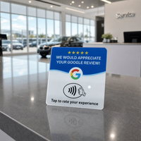 Plaque en acrylique personnalisée NFC pour avis Google et réseaux sociaux – Menu interactif « Tappez pour évaluer » pour réception d'hôtel