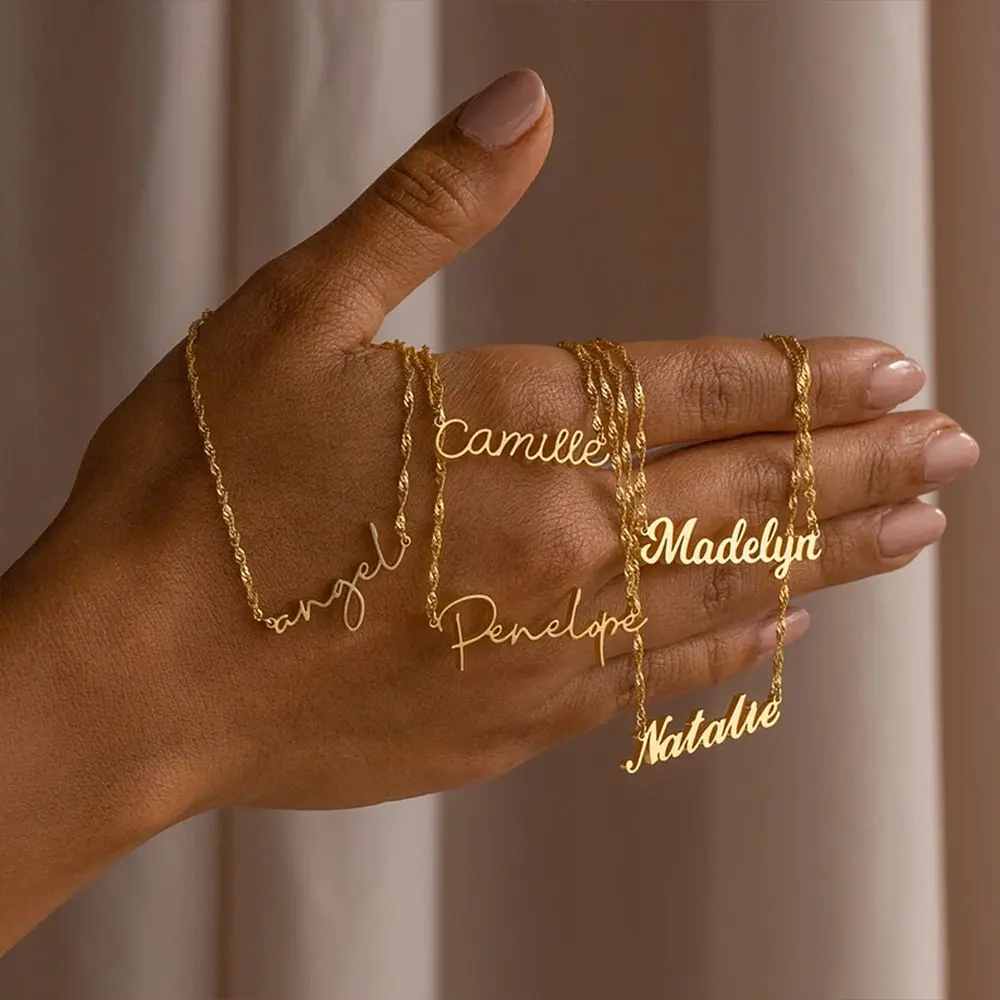 Dr. Jewelry 2024 nuovo classico oro 18K in acciaio inossidabile personalizzato con nome Fai da te collana personalizzata per le donne gioielli regalo unici