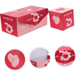 Caja de regalo de mujer delicada de papel de diseño de rebote de cartón Rosa grueso estampado de corazón sorpresa de almacenamiento de dulces de San Valentín - Product Image 3