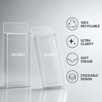 Boîte d'emballage en plastique PET haute transparence sur mesure avec base à verrouillage par pression, étui de présentation pliable pour cosmétiques de beauté OEM
