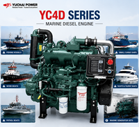 Moteur diesel marin Yuchai YC4D120Z-C20, 4 cylindres, moteur de propulsion pour bateau, 90 kW, 122 CV, moteur pour bateau de pêche, navire de transport