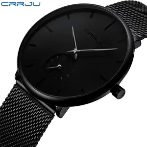 Relógio de pulso redondo de aço inoxidável para homens, relógio de luxo de luxo à prova d'água, relógio original mais popular