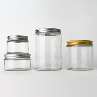 OEM personalizado 15ml 30ml 50ml 100mL tarro cosmético de vidrio transparente botellas de crema facial contenedor para el cuidado de la piel con tapón de rosca de aluminio