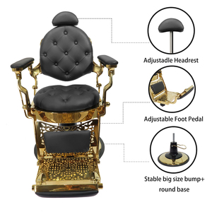 Wholesale Good Quality Golden Hydraulic Barber Chair For Salon